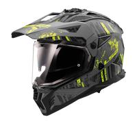 LS2 MX702 Pioneer II Crazy Casque de motocross, gris-jaune, taille XL pour homme