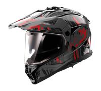 LS2 MX702 Pioneer II Crazy Casque de motocross, noir-gris-rouge, taille XS pour homme