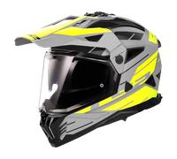 §Casque Adventure LS2MX702Pioneer II Namib Gris Mat-Jaune HiVis§