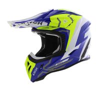 Casque Airoh Aviator Ace 2 MX Ground - blanc brillant bleu jaune
