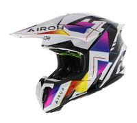 Casque Airoh Twist 3.0 MX arc-en-ciel brillant noir blanc orange
