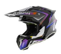 Casque Airoh Twist 3.0 MX Hustle gris noir orange violet