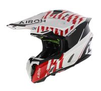 Casque Airoh Twist 3.0 MX Thunder noir brillant blanc rouge