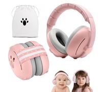 Casque anti-bruit 2 en 1 pour bébés et tout-petits jusqu'à 4 ans, réduction du bruit réglable, casque confortable pour bébé lors d'un feu d'artifice, d'un concert, d'un cinéma, rose, Taille Unique