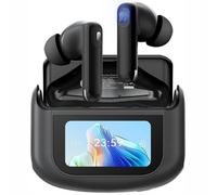 Casque Anti-Bruit ANC/ENC,Blackview AirBuds 12 Écouteurs Bluetooth sans fil, Écran tactile LED 400mAh ANC&ENC IPX7 étanche - Noir