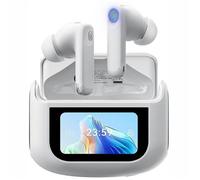 Casque Anti-Bruit ANC/ENC,Blackview AirBuds 12 Écouteurs Bluetooth sans fil, Écran tactile LED 400mAh IPX7 étanche - Blanc