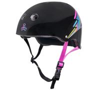 Casque anti-transpiration certifi Triple Eight pour le skateboard, le BMX et le roller, hologramme Black Lightning Large/X-Large