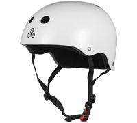 Casque anti-transpiration certifi Triple Eight pour skateboard, BMX, roller derby et roller, blanc brillant, S/M