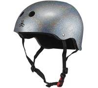 Casque anti-transpiration certifi Triple Eight pour skateboard, BMX, roller derby et roller, paillettes argent es L/XL