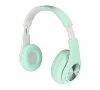 Casque Antibruit Actif, Casque Bluetooth 5.0 Pliable sans Fil sur L'oreille, Casque Lumineux Coloré RVB, écouteurs Cache-Oreilles en Cuir PU, pour Garçons, Filles(Vert)