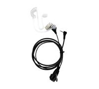 Casque antibruit en forme de champignon, avec tube acoustique dissimulant l'oreille et microphone PTT intégré pour une communication discrète,