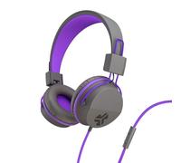 JLab JBuddies Studio Casque Audio avec Fil pour Enfants, Casque Câblé Filaire Supra-Auriculaire pour Jeunes Oreilles avec Limiteur de Volume, Isolation Sonore et Micro (Violet)