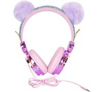 Casque Audio avec Micro et Filles pour Garçon, pour Smartphone et Tablette | ABS Pourpre, Protection Auditive, Arceau Circum-auriculaire, Style Licorne, Usage Garçon et Filles, Écoute Couleur Aléatoire