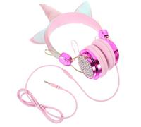 Casque Audio avec Micro pour Garçon et Filles Or Halloween Licorne ABS | Compatible Tablette Smartphone Ordinateur, Usage Maison École, Casque Filaire Garçon Fille, Forme Licorne