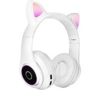 Casque Audio Bluetooth 5.0 Design Oreilles de Chat Microphone Intégré Avizar Blanc Blanc G