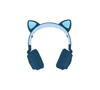 Casque Audio Bluetooth Design Oreilles Chat pour Smartphone/Tablette Bleu Nuit Bleu Nuit