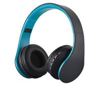 Casque Audio Bluetooth Pliable Sans Fil Avec Radio FM Et Lecteur MP3 Rouge Bleu YONIS