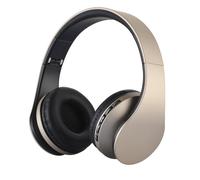 Casque Audio Bluetooth Pliable Sans Fil Avec Radio FM Et Lecteur MP3 Rouge Or YONIS