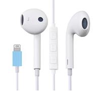 Casque audio,Dans L'oreille Écouteurs pour iPhone 7 8 Plus X XR XS MAX 11 Pro Max Son Stéréo Filaire Écouteurs avec - Type WHITE