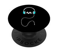 Casque Audio de Couleur Bleue avec Blanc PopSockets PopGrip Adhésif