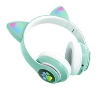 Casque audio enfant à volume limité, casque Bluetooth lumineux LED, design confortable et pliable pour une écoute sûre et amusante.