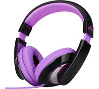 Casque Audio Enfant, Casque Filaire Over Ear Avec Jack 3,5 Mm, Serre-Tête Ajustable Pour Filles Garçons École Voyage Pc Téléphones Pour Les Enfants De Plus 4 De Ans (Noir Pourpre)[CAS312032]