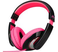 Casque Audio Enfant, Casque Filaire Over Ear Avec Jack 3,5 Mm, Serre-Tête Ajustable Pour Filles Garçons École Voyage Pc Téléphones Pour Les Enfants De Plus 4 De Ans (Noir Rose)[CAS312037]