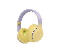 imoshion Casque sans fil pour enfants LED Light - Limiteur de décibels - Avec câble AUX - Lavender Lilac / Yellow
