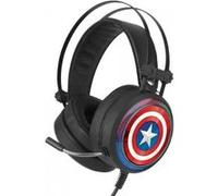 Casque Audio ERT GROUP Captain America 001 MHPGCAPAM001 Filaire USB 30mW 42dB Casque LED Avec Microphone Noir