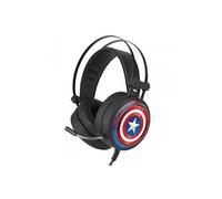Casque Audio ERT GROUP Captain America 001 MHPGCAPAM001 Filaire USB 30mW 42dB Casque LED Avec Microphone Noir
