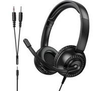 Casque Audio Filaire Jack 3.5mm avec Microphone Anti-bruit Orientable Hoko Noir Noir