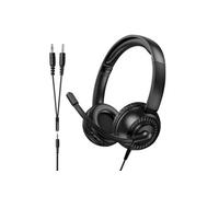 Casque Audio Filaire Jack 3.5mm avec Microphone Anti-bruit Orientable Noir