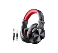 OneOdio Casque Bluetooth sans Fil BT5.2 avec 72 Heures A70, Réduction de Bruit CVC 8.0, 3 Câbles, Léger Confortable, Pliable, Partage de Musique, Compatible Téléphone, DJ, Piano, Guitare (Rouge)