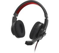 Hama Casque audio HS-USB400 V2 00139937 – USB filaire supra-auriculaire Contrôle du volume Noir/rouge
