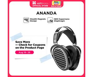 Casque audio Hi-Fi HIFIMAN Ananda Stealth Magnet à aimant planaire, circum-auriculaire, pleine taille, à conception ouverte noir