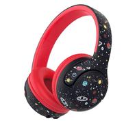 Casque audio iClever BTH27 pour enfants de 2 ans et plus - Certifié CPC, volume sonore limité à 75/80 dBA, autonomie de 74 h, Bluetooth 5.4, sans BPA, câble auxiliaire pour iPad et voyages, noir/rouge