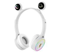 Casque audio oreilles de chat pour enfants et adultes, design yeux mignons, bandeau pliable et réglable pour une écoute en toute sécurité (1