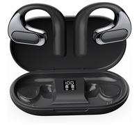 Casque audio ouvert, qualité sonore améliorée, Bluetooth 5.4, idéal pour les jeux, les sports de plein air, le travail et les voyages, noir