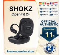 Casque audio ouvert SHOKZ OpenFit 2+ T921 avec Dolby Audio, Bluetooth 5.4 sans fil, micro intégré, autonomie de 48h, IP55, charge rapide Wool White