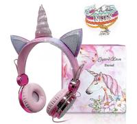 Casque audio pour enfants, casque Bluetooth licorne à strass pailletés, compatible avec les filles, filaire