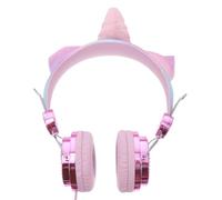 Casque Audio pour Garçon et Filles Licorne avec Micro, Paillettes Rose