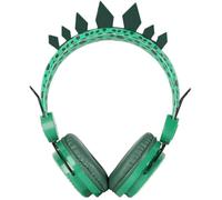 Casque Audio pour Garçon et Filles Vert en Abs, Forme Dinosaure, avec Micro