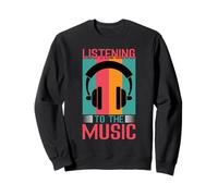 Casque Audio rétro avec graphisme d'écoute de Musique Sweatshirt