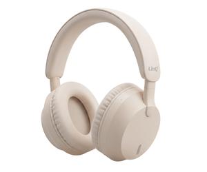 Casque Audio Sans Fil Bluetooth avec Réduction de Bruit ANC Son Stéréo Immersif LinQ Beige
