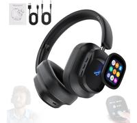 Casque Audio sans Fil Hy-X1 Pro AI Translation avec écran Tactile LCD Mobile, étanchéité IP7, Bluetooth 6.0, traducteur 115 Langues en Temps réel, Photo, Lampe de Poche(HY-X1-)