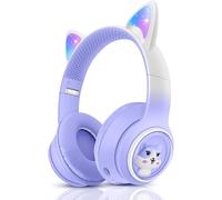 Casque Audio Sans Fil Pour Enfants, Chat Bluetooth Casque Avec Lumières Led Pour Garçons/Filles/Tout-Petits Âgés De 3 Ans Et Plus, Bluetooth Ecouteur Pliables Pour Enfants Avec Mic Ans Filaire Jack