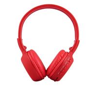 Casque Audio Sans Fil Stéréo Écran LCD Lecteur Voyant Lumineux Radio Fm Rouge YONIS