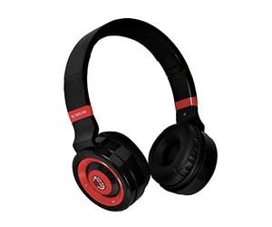 Casque Audio TECHMADE AC Milan Casque sans Fil Over-Ear, Casque Bluetooth sans Fil Pliable, Casque avec Microphone Intégré, HiFi Stéréo, Micro SD Slot, FM Radio pour iPhone/Android/Voyage/PC
