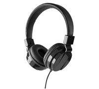 Vonyx Casque audio VH120 – Noir, serre-tête rembourré réglable, bonnes basses, adaptateur 3,5/6,35