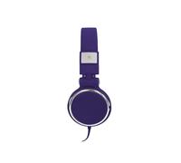 WE Casque audio filaire – Micro intégré, écouteurs rotatifs, câble plat anti-noeuds – Bleu